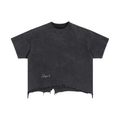 Vintage Wash Boxy Distressed Hem T-Shirt