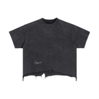 Vintage Wash Boxy Distressed Hem T-Shirt