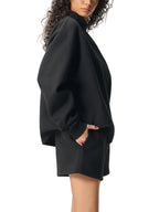 Essential Fleece Mock-Neck Crew Sweatshirt